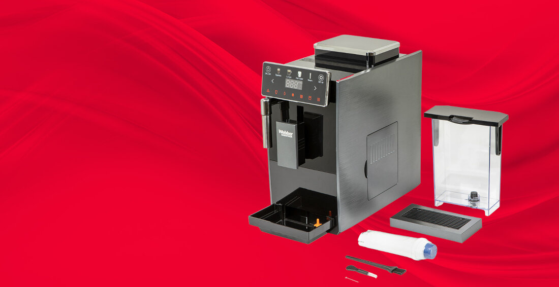 Ekspres WEBBER A7 Veneto 18 cm szerokości Przemyślana konstrukcja zbiornik kawa pojemnik woda porządek wygoda komfort