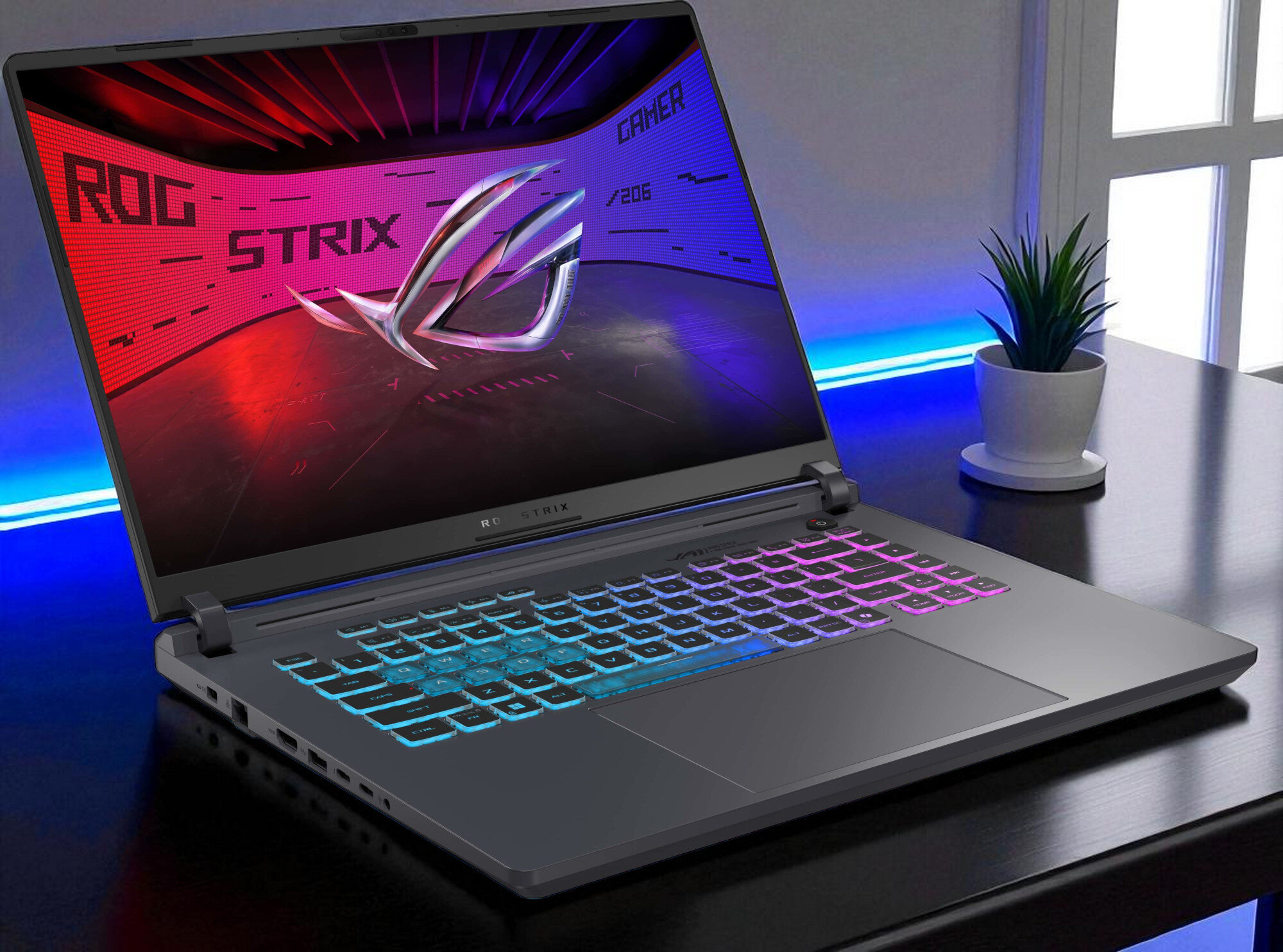 Laptop ASUS ROG Strix G16 - ASUS ROG Strix G16, gamingowy laptop o wysokiej wydajności, zaprojektowany dla entuzjastów gier komputerowych.