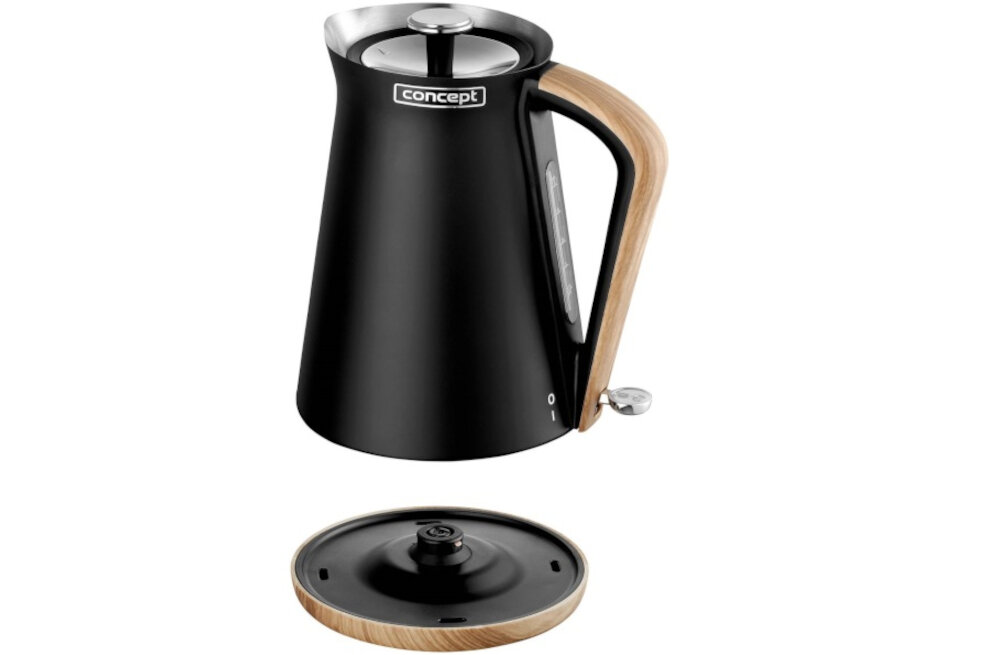 Czajnik CONCEPT RK3311 Nordic Czarny bezpieczenstwo wyposazenie antyposlizgowe nozki wskaznik