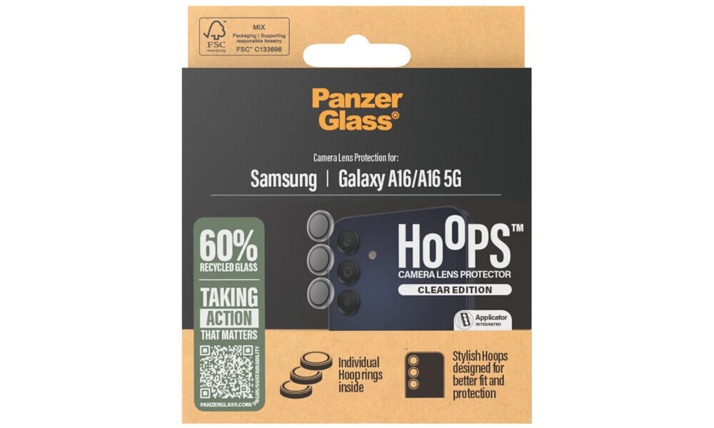 PanzerGlass Hoops silikonowy klej szybka instalacja aplikator ochrona aparatu