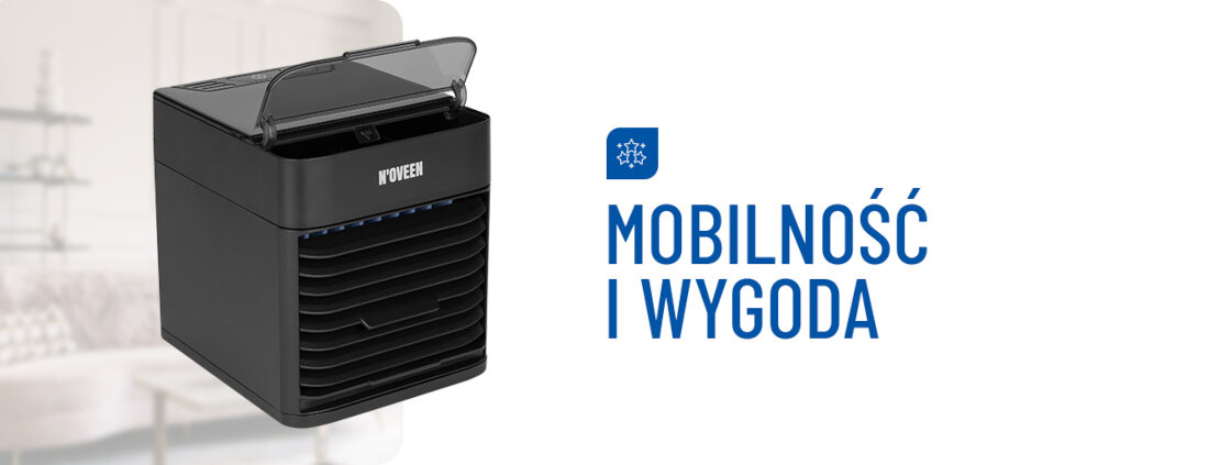 Klimator NOVEEN MAC330 wygodne zasilanie port USB-C strefa relaksu możliwości ładowanie