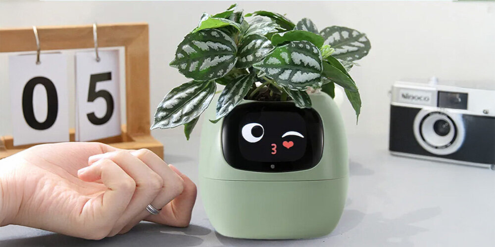 Doniczka inteligentna PLANTSIO IVY Wi-fi Zielony doniczka na blacie inteligentne dbanie o rośliny wsparci dla roślin interaktywna doniczka aplikacja