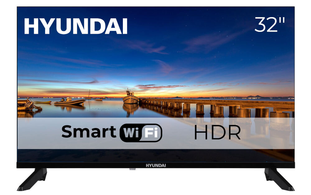 Telewizor HYUNDAI HLM32TS500 - Wyrazisty obraz HD Ready, telewizor na białym tle od frontu