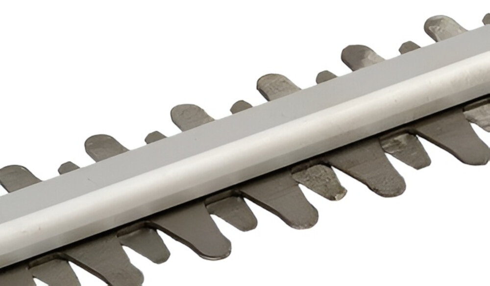 Nożyce do żywopłotów GREENSO UAO008-Z2 akumulatorowe zbliżenie na zęby odstęp między zębami wynosi 16 mm radzą sobie z grubymi pędami pielęgnacyjne przycinanie korekta gęstszych fragmentów krzewów