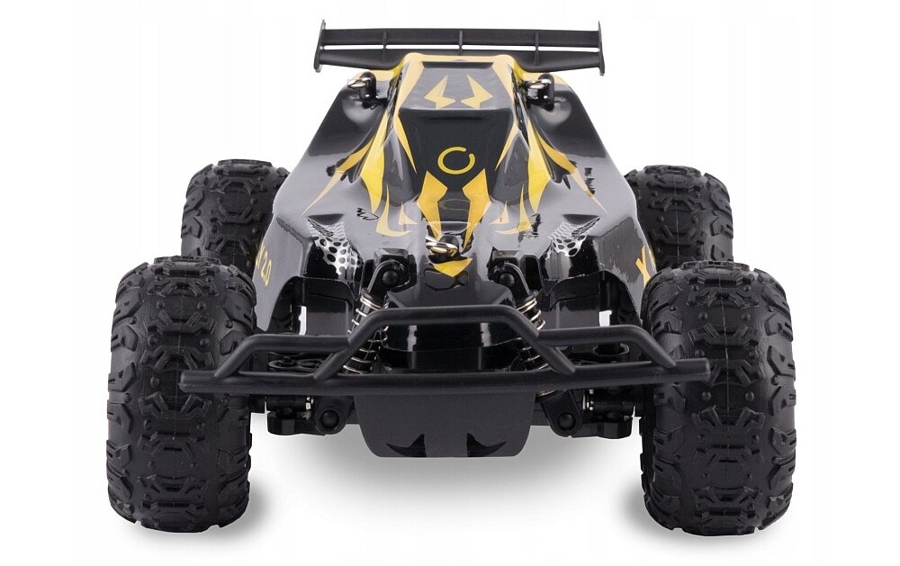 Samochód zdalnie sterowany OVERMAX X-Rally sterowanie bateria zasięg prędkość pojemność koła zawieszenie waga konstrukcja dane cechy