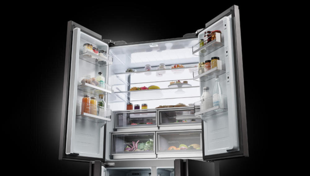 HAIER HCW9919FSGB tylne oświetlenie doskonała widoczność lodówka
