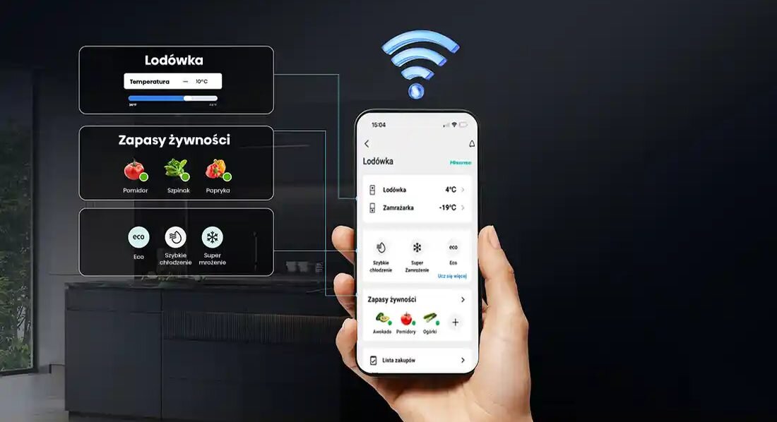 Sterowanie zamrażarką z poziomu aplikacji ConnectLife w telefonie