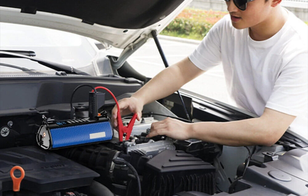 BlitzWolf BW-JA1 rozrusznika samochodowego, kompresora powietrza oraz powerbanku 2500 A >-20°C 60°C 12 V - powerbank podłączany do auta