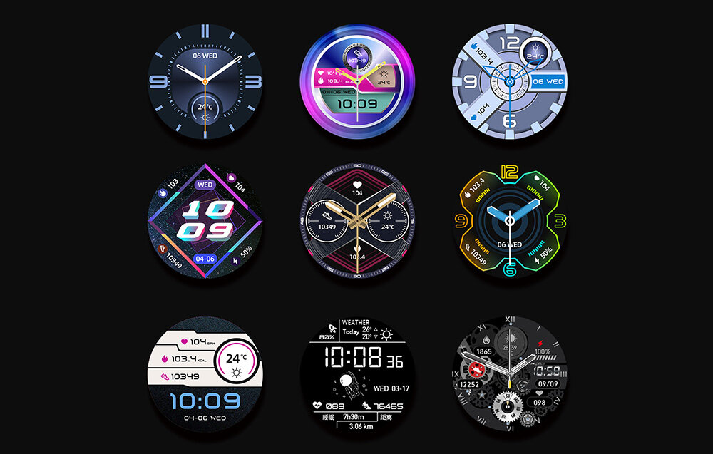 Smartwatch BLITZWOLF BW-AT3  przykładowe tarcze  