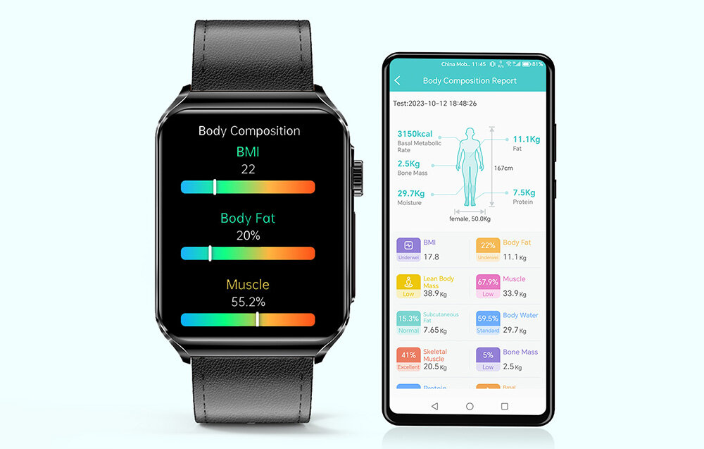 Smartwatch BLITZWOLF BW-HL6 raport o zdrowiu na smartfonie