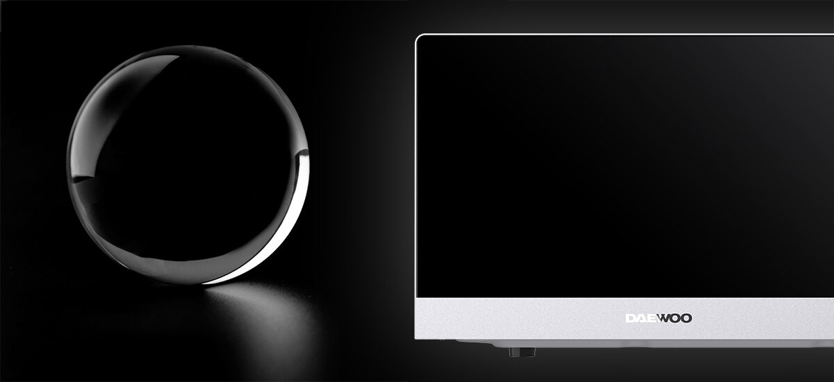 KUCHNIA MIKROFALOWA DAEWOO MD-FA202GS-EU zdjęcie lifestyle Elegancki wygląd kolor biały czarny wygląd styl panel dotykowy niewidoczny przycisk