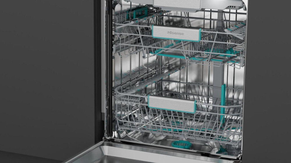 Zmywarka HISENSE HV673A65 zdjęcie lifestyle pojemne wnętrze środek kosze naczynia dużo miejsca 16 kompletów