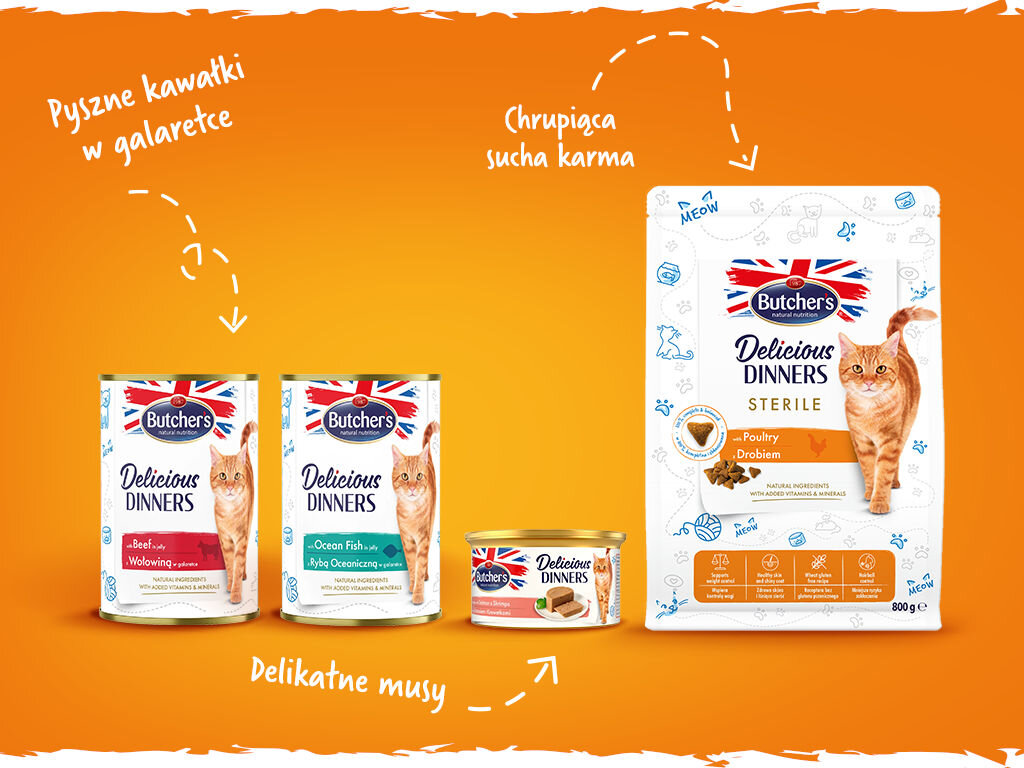 butchers delicious dinners kot grafika piąta 4x100g