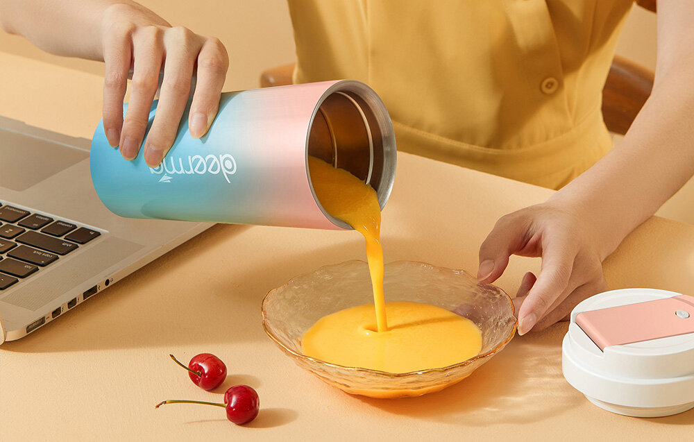 Blender personalny DEERMA DEM-NU90 pojemny akumulator, pojemny, solidne materiały, trwałość