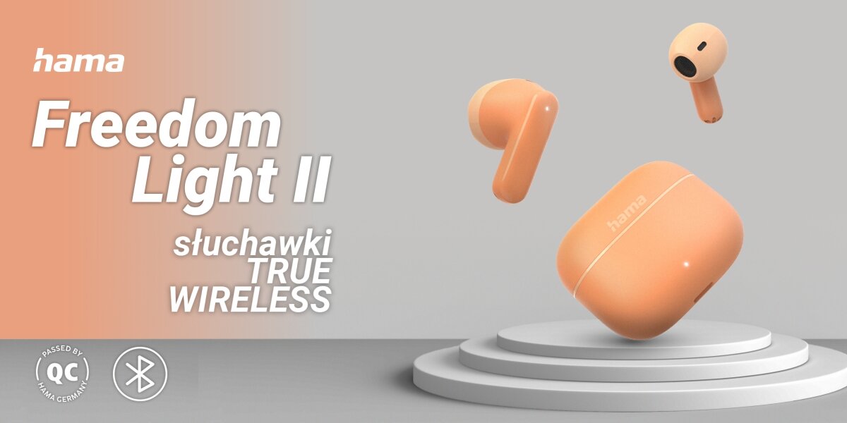 Słuchawki douszne HAMA Freedom Light II  na postumencie 