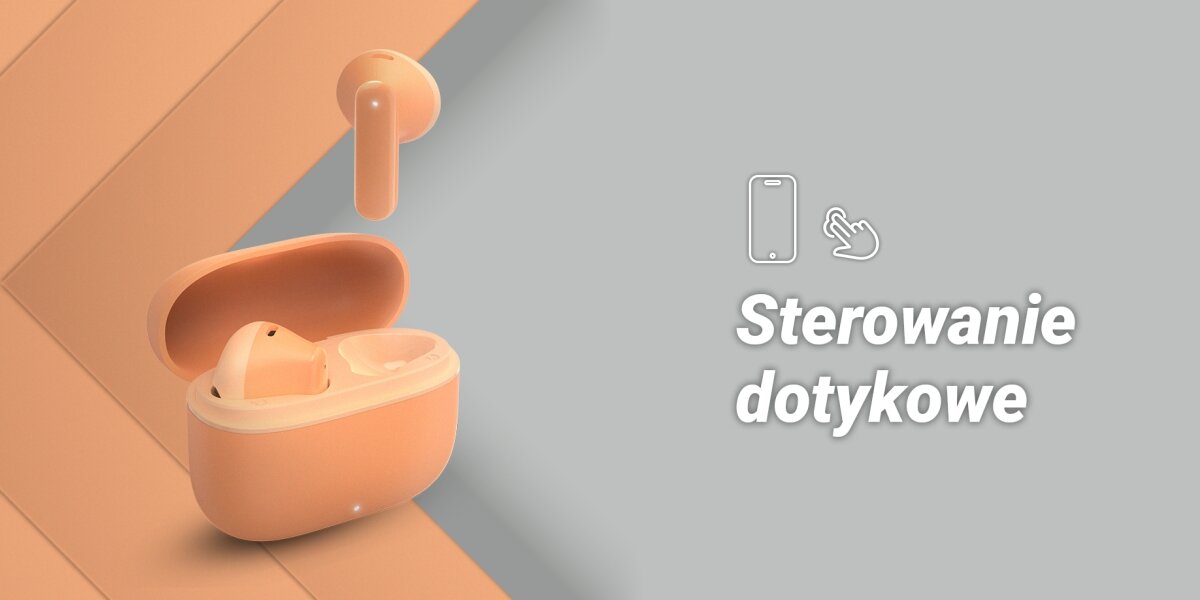 Słuchawki douszne HAMA Freedom Light II  Dotknij i steruj na szarym tle 