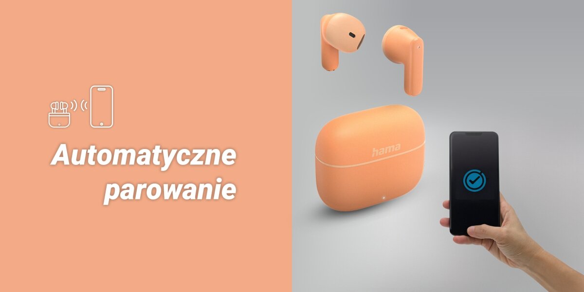 Słuchawki douszne HAMA Freedom Light II łączenie ze smartfonem  Łączy się automatycznie