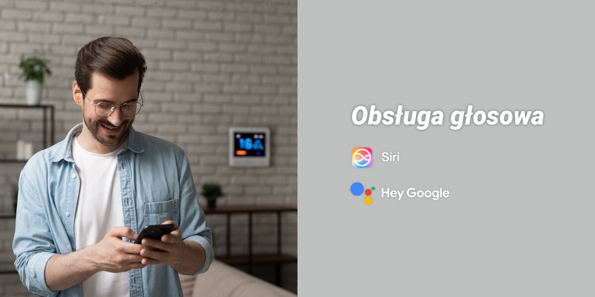 Słuchawki douszne HAMA Freedom Light II człowiekk orzysta ze smartfona  Asystenci 