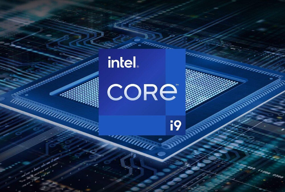 Procesor Intel Core 9 umieszczony na białym tle, z widocznymi oznaczeniami modelu i logo Intel. - procesor rdzenie taktowanie moc obliczeniowa