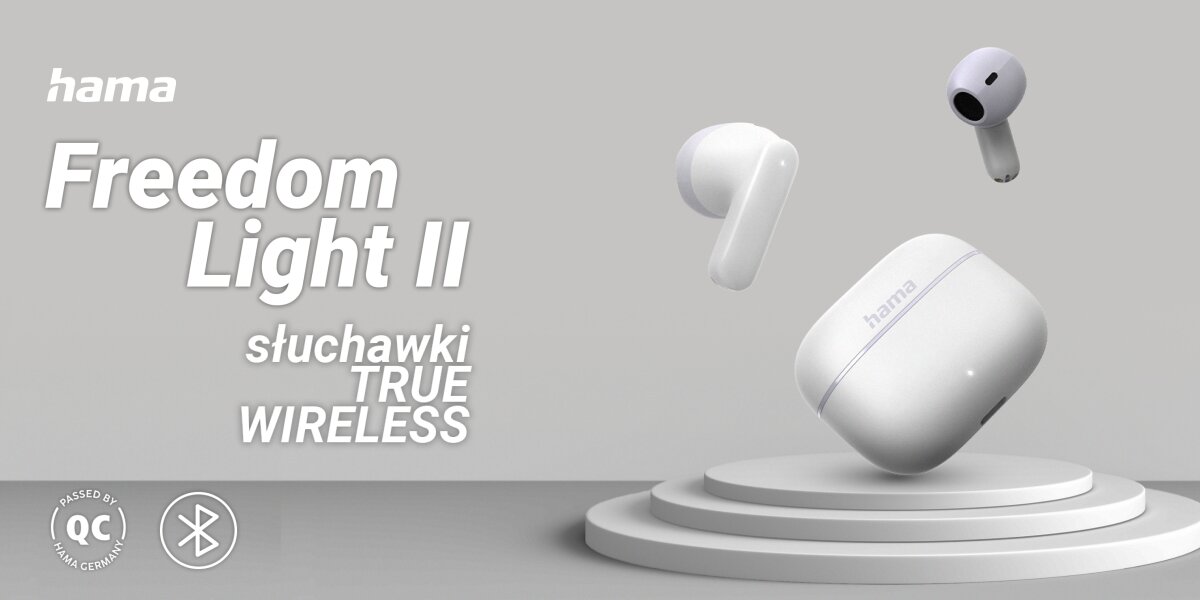 Słuchawki douszne HAMA Freedom Light II  na postumencie 