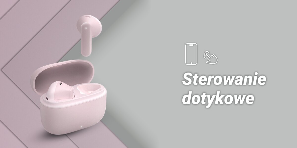 Słuchawki douszne HAMA Freedom Light II  Dotknij i steruj na szarym tle 