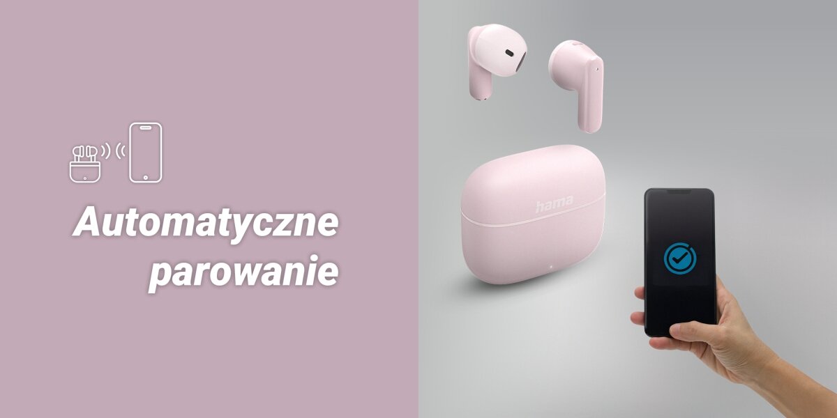 Słuchawki douszne HAMA Freedom Light II łączenie ze smartfonem  Łączy się automatycznie