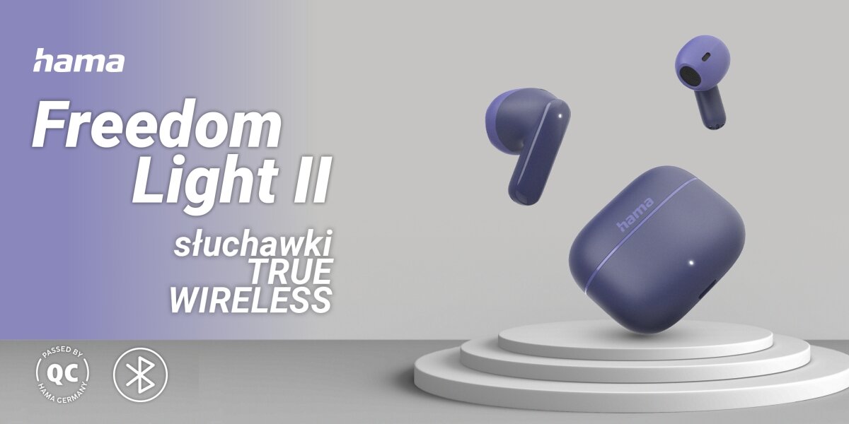 Słuchawki douszne HAMA Freedom Light II  na postumencie 