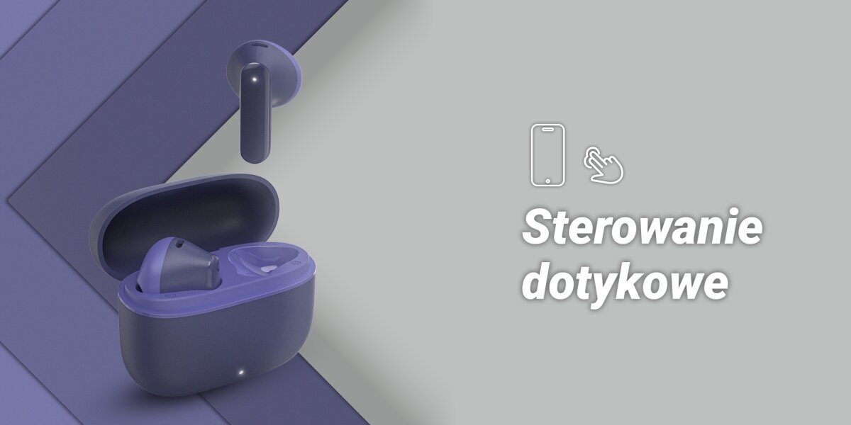 Słuchawki douszne HAMA Freedom Light II  Dotknij i steruj na szarym tle 