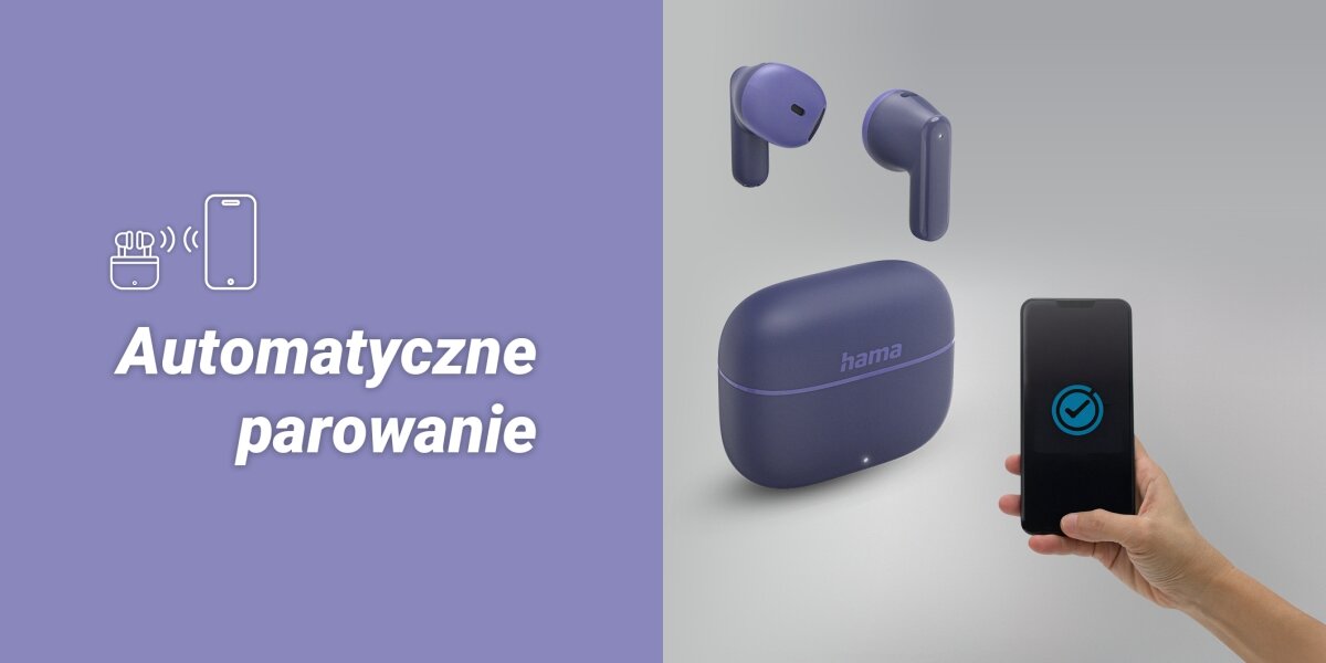 Słuchawki douszne HAMA Freedom Light II łączenie ze smartfonem  Łączy się automatycznie