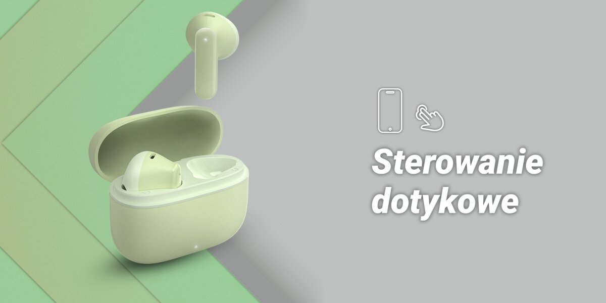 Słuchawki douszne HAMA Freedom Light II  Dotknij i steruj na szarym tle