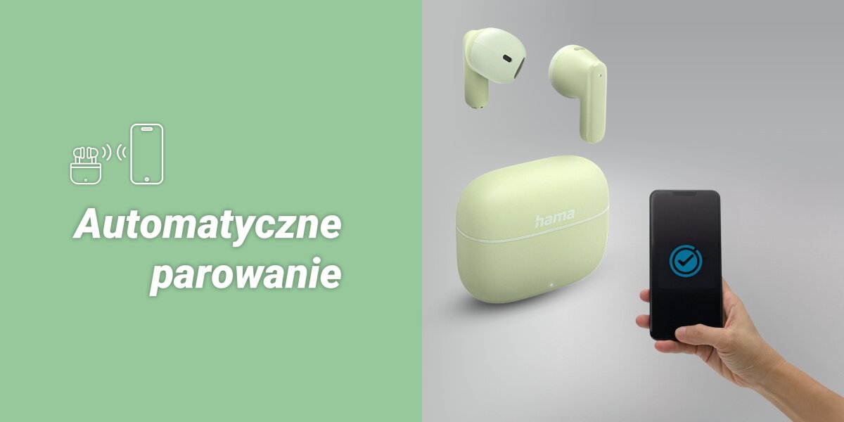 Słuchawki douszne HAMA Freedom Light II łączenie ze smartfonem  Łączy się automatycznie