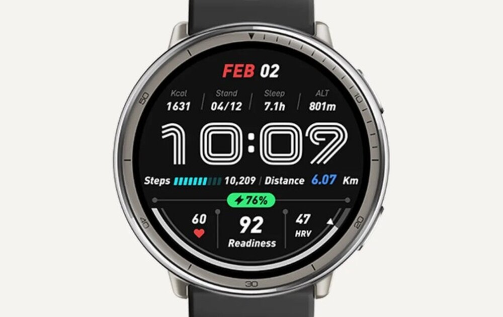 Smartwatch AMAZFIT Active 2 dane na ekranie