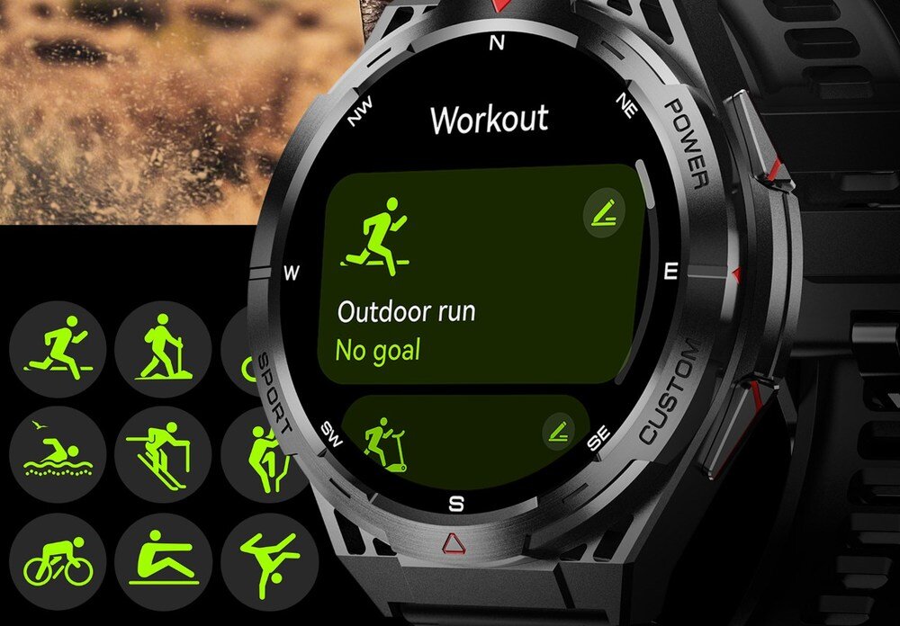 Smartwatch CUBOT GPS GT1 tryb sportowy na ekranie