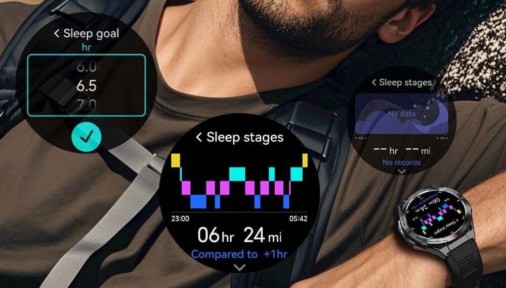 Smartwatch CUBOT GPS GT1 funkcje monitoringu na ekranie
