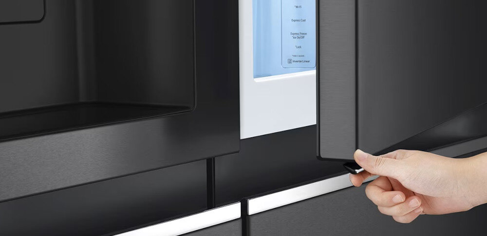 Lodówka LG GSXE90EVAD Technologia Door-in-Door napoje przekąski wąska rama