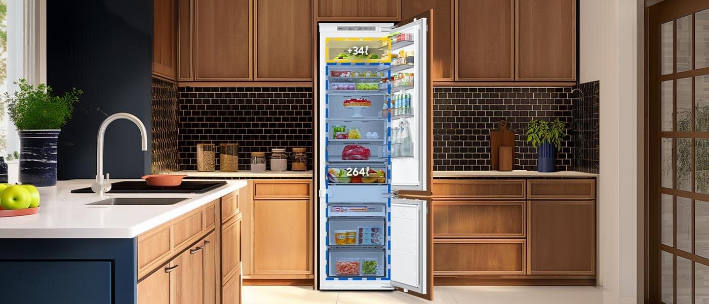 wybierz lodówkę  brb80f30adf0eo o wysokości 198 cm, by przy standardowej szerokości zyskać większą pojemność