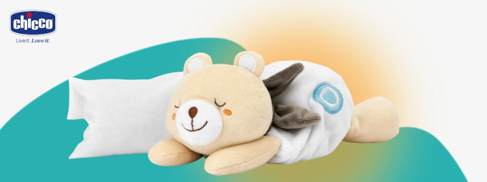 Termofor CHICCO My Sweet DouDou Miś 00012160000000
					hipoalergiczny i bezpieczny, wypełnienie z soli, bezpieczna alternatywa dla tradycyjnych termoforów z nasionami,
					biało-turkusowe tło, produkt, woreczek z solą, logo producenta