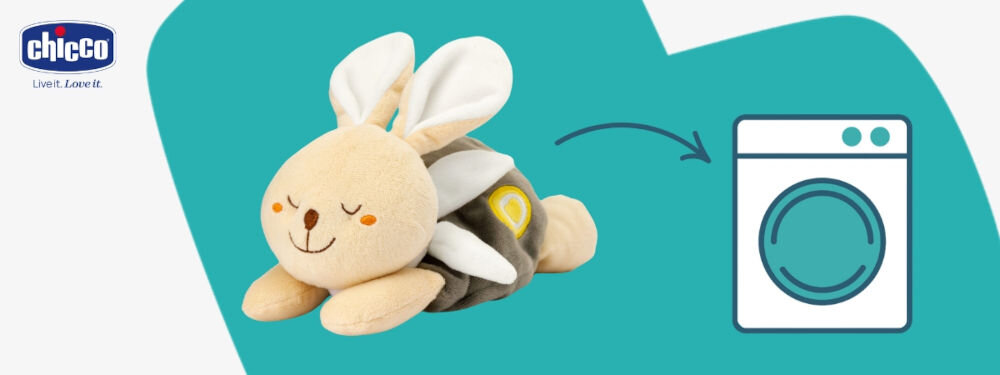 Termofor CHICCO My Sweet DouDou Króliczek 00012161000000
					łatwe utrzymanie w czystości, z myślą o wygodzie użytkowania,
					możliwość wyprania w pralce po wyjęciu woreczka z solą, biało-turkusowe tło,
					produkt, obrazek symbolizujący pralkę, logo producenta