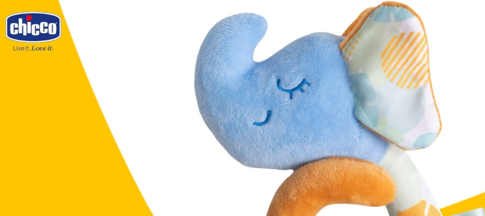 Grzechotka CHICCO Sense & Focus Słonik 00012206000000
dźwięki, które uczą, wesołe dźwięki, pozytywny wpływ na rozwój sensoryczny oraz motoryczny, reakcja na dźwięk,
atrakcyjne efekty dźwiękowe,
zbliżenie na głowę słonika na biało-żółtym tle, logo producenta