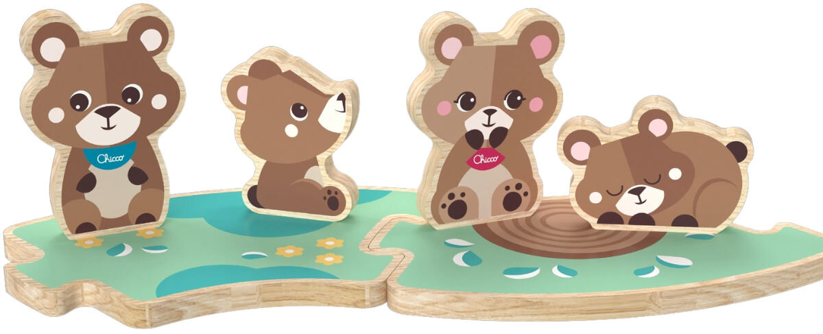 Zabawka CHICCO My Wood Friends Drewniana rodzinka 2 Niedźwiadki Zestaw Tata 00012208300000
rozwój sensoryczny, naturalne drewno, rozwój zdolności manualnych, łatwe do chwytania figurki, twórcza zabawa, rozwój wyobraźni,
bezpieczna zabawa, zaokrąglone krawędzie i materiał FSC,
białe tło, zabawki