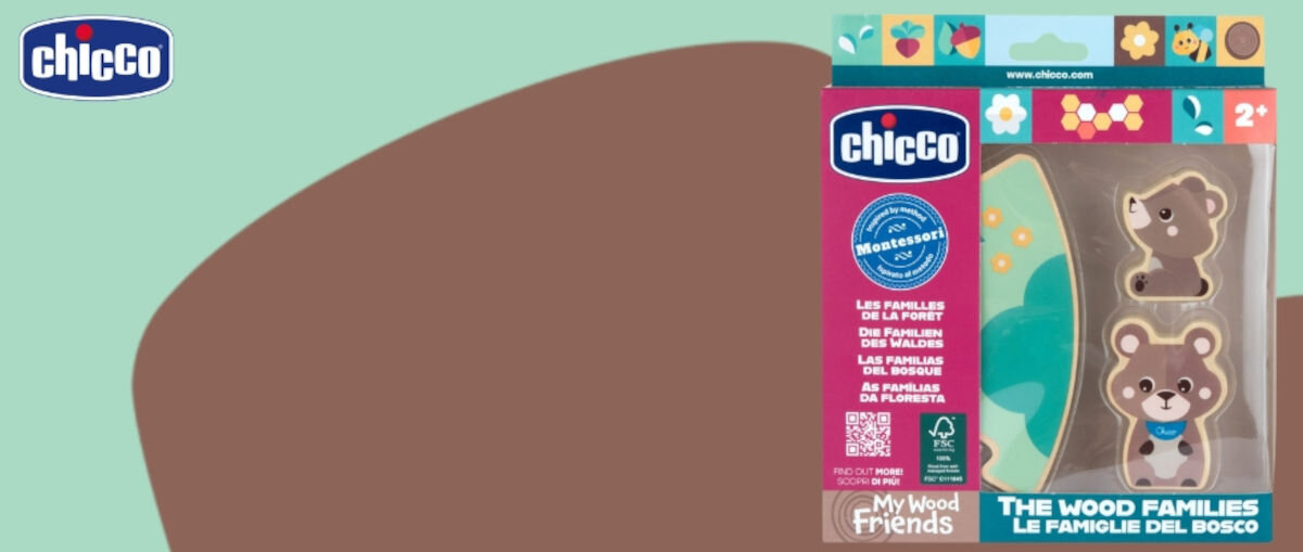 Zabawka CHICCO My Wood Friends Drewniana rodzinka 2 Niedźwiadki Zestaw Tata 00012208300000
marka z doświadczeniem i długoletnią tradycją, która oferuje rozwiązania, które nie tylko bawią,
ale także wspierają rozwój dziecka i upraszczają codzienne życie,
zielono-brązowe tło, opakowanie, logo producenta