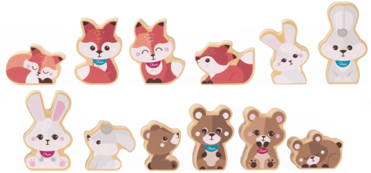 Zabawka CHICCO My Wood Friends Drewniana rodzinka 2 Króliczki Zestaw Mama 00012208200000
inspiracja metodą Montessori, kontakt z naturalnym materiałem, rozwój wyobraźni i kreatywności, okazja do nauki w sposób naturalny,
białe tło, zabawki