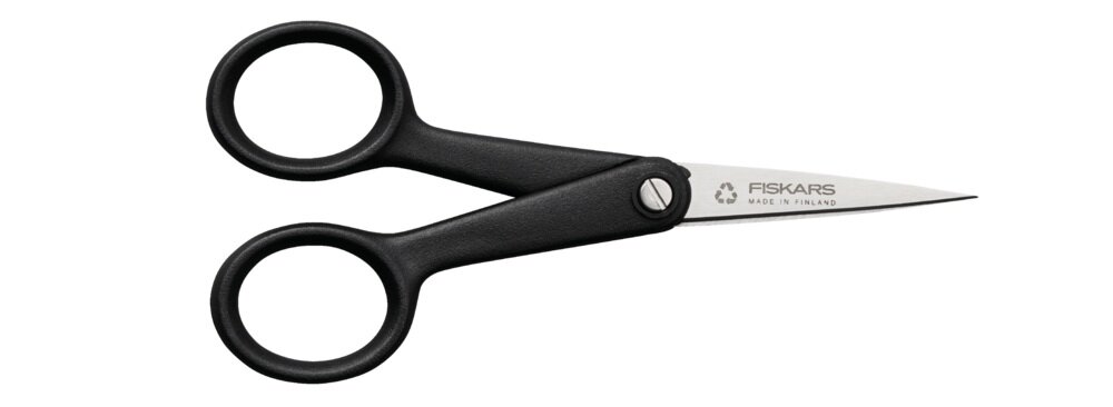 Nożyczki krawieckie FISKARS Functional Form precyzyjne do nitek 13 cm z materiałów z recyklingu, ekologiczne podejście, funkcjonalność