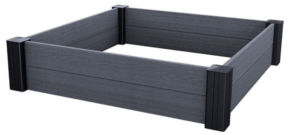 Obrzeże ogrodowe KETER Vista Modular 359 L Szary donica na białym tle trwałość elastyczność aranżacyjna elegancki design piękne funkcjonalne przestrzenie zielone pojemność 359 litrów