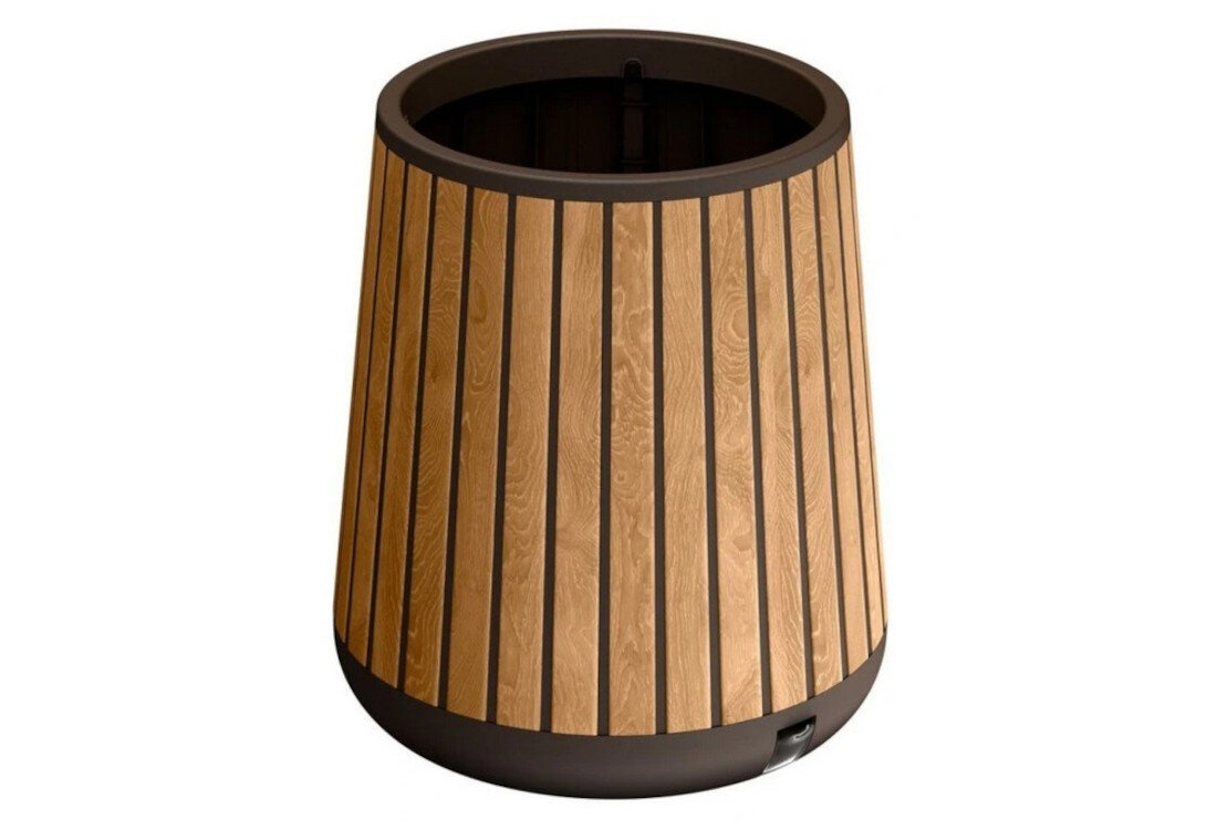 Doniczka samonawadniająca KETER Deco Conic 261030 (51 x 51 x 60.4 cm) 125L Brązowy zdjęcie lifestyle Kontrola nawadniania Kroplownik Stożkowy kształt 