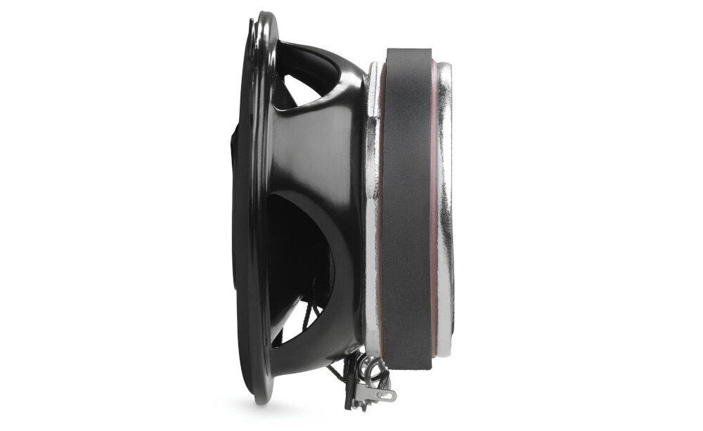 Głośniki samochodowe JBL Club 44F trwała konstrukcja polipropylen UV większy magnes uszczelka piankowa, głośnik z boku na białym tle