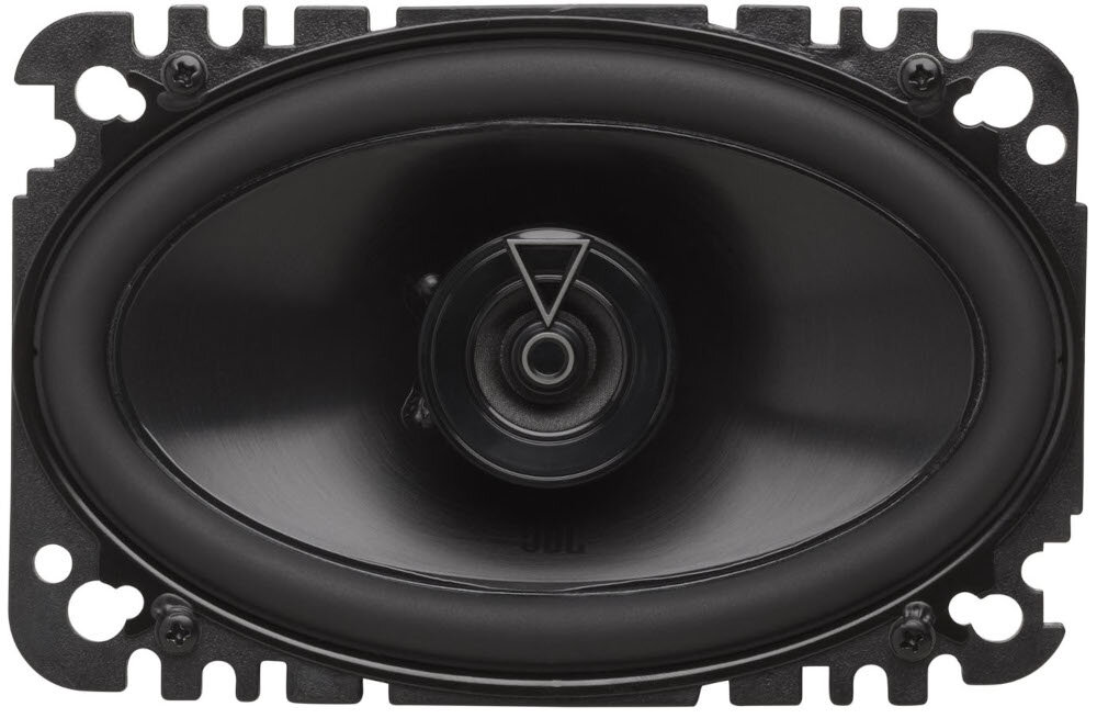 Głośniki samochodowe JBL Club 644F dwudrożne owalne 100 x 150 mm skuteczność 92 dB moc 40 W 120 W, głośnik od frontu na białym tle