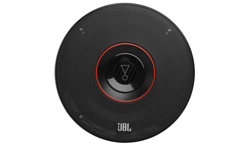 Głośniki samochodowe JBL CLUB 64CTP zestaw 4 głośniki 2-drożne akcesoria montażowe, głośnik od frontu na białym tle