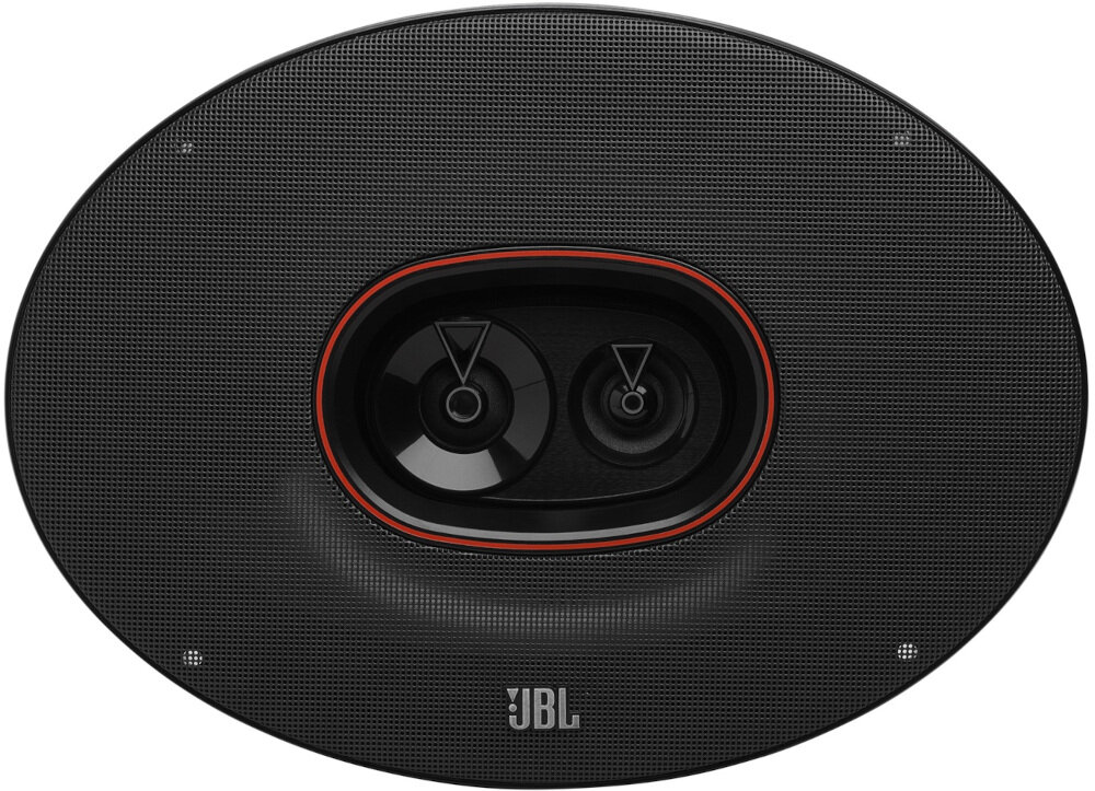 Głośniki samochodowe JBL Club 964M tweeter jedwabna kopułka czyste wysokie tony skuteczność 93 dB, głośnik od frontu na białym tle