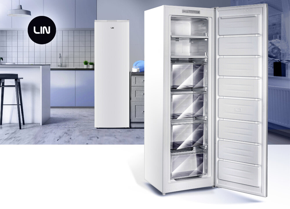 ZAMRAŻARKA LIN LI-BD-204 BIAŁA 204L NO FROST Elastyczność w umiejscowieniu No Frost bez lodu szronu stosunkowo cicha praca poziom głośności 39 dB klasa energetyczna E oszczędność Możliwość zmiany kierunku otwierania wygodne funkcjonalne rozwiązanie dopasowanie do pomieszczenia pojemność 204 litrów Cztery szuflady dwie górne tace Regulowane nóżki stabilność instalacja Zdolność zamrażania 4,5 kg/24h Proste i intuicyjne sterowanie regulacja od -14°C do -22°C elektroniczne dostosowanie temperatury intuicyjne rozwiązanie łatwa bezproblemowa obsługa niezawodność